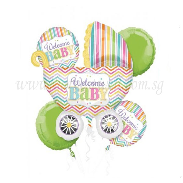 Welcome Baby Pram Balloon Package